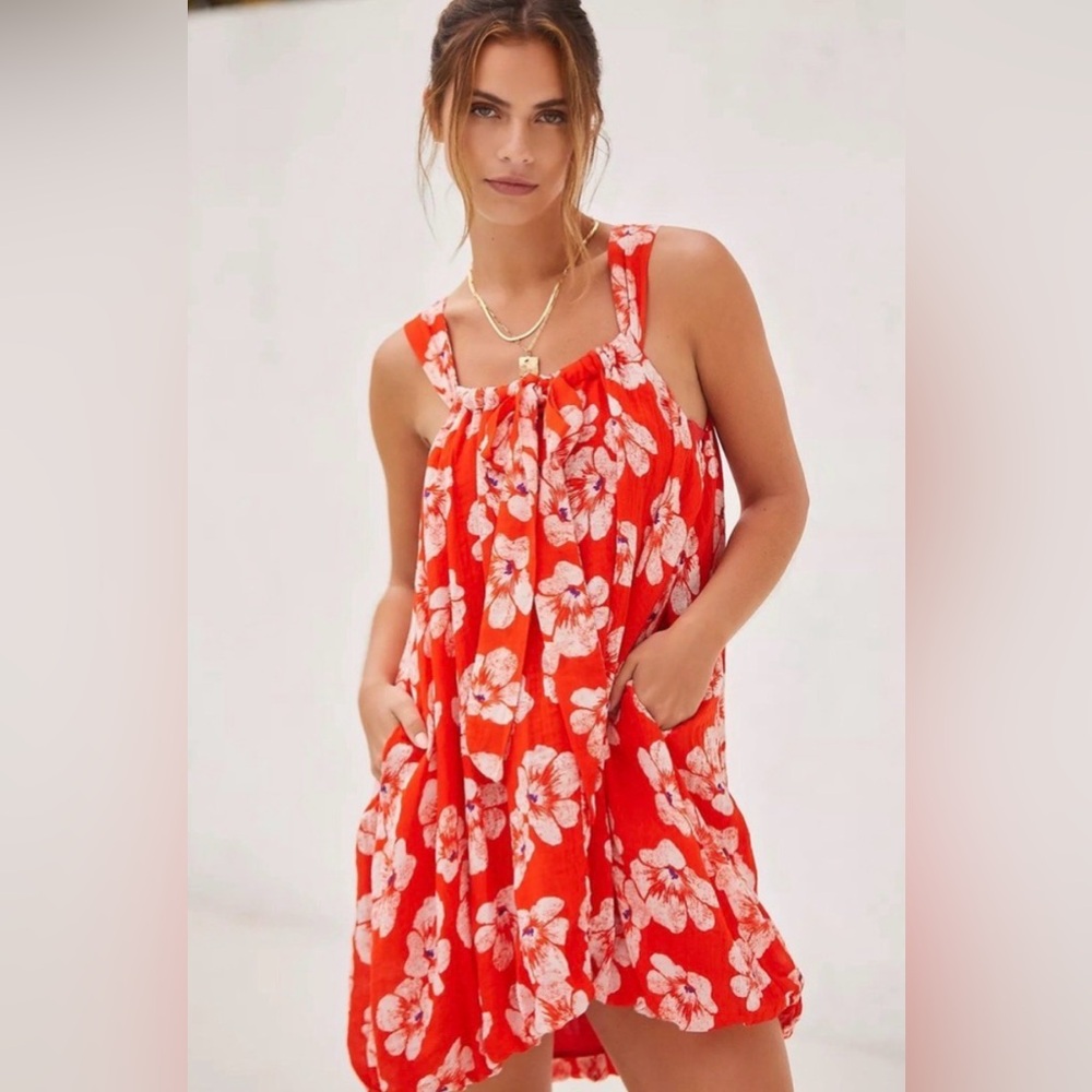 By Anthropologie Gauze Bubble Hem Mini-Dress